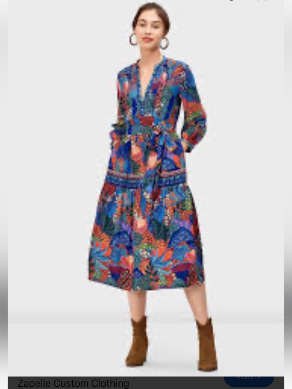 Wayward Fancies EShakti Boho Tropical Maxi Dress Tierd Flowy Fit